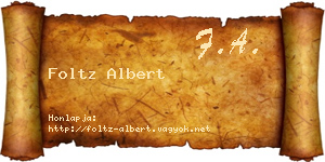 Foltz Albert névjegykártya